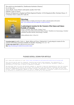 Palynology A palynological zonation for the Cenozoic of the Llanos