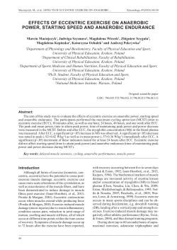 EFFECTS OF ECCENTRIC EXERCISE ON ANAEROBIC POWER