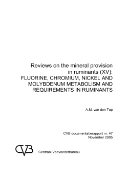 Reviews on the mineral provision - Wageningen UR E