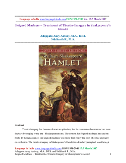 Feigned Madness &ndash; Treatment of Theatre Imagery in Shakespeare`s