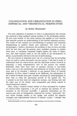 COLONIZATION AND URBANIZATION IN PERU