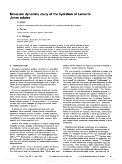 Molecular dynamics study of the hydration of Lennard