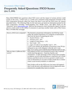 Frequently Asked Questions: FICO Scores