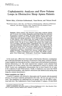 Cephalometric Analyses and Flow-Volume Loops in Obstructive