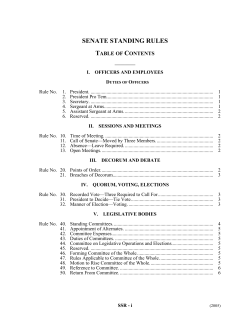 Senate Standing Rules