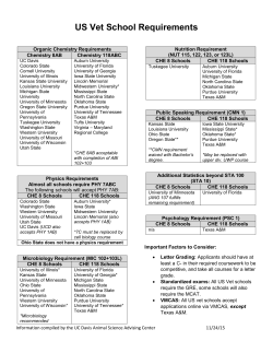 US Vet School Requirements - Animal Science Advising Center