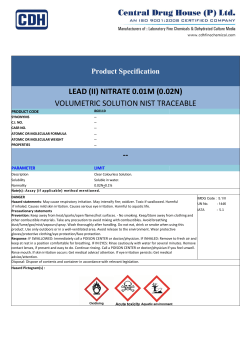 LEAD (II) NITRATE 0.01M (0.02N) VOLUMETRIC SOLUTION NIST