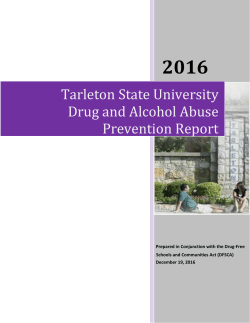 Tarleton Drug and Alcohol Abuse Prevention Report