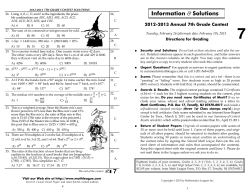 Solutions - Math League
