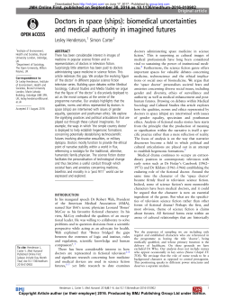 Doctors in space (ships): biomedical uncertainties and medical