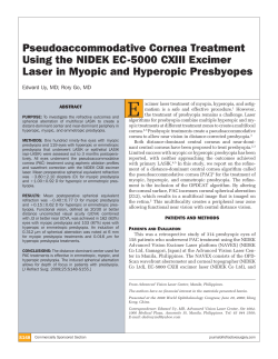 Pseudoaccommodative Cornea Treatment Using the NIDEK EC