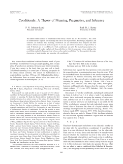 Conditionals: A Theory of Meaning, Pragmatics, and Inference