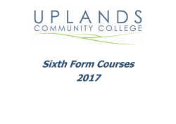 Courses on offer - Uplands Community College