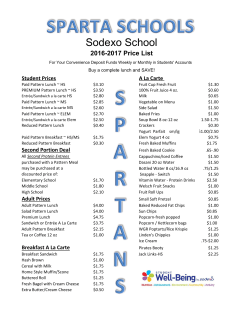 2016-2017 Meal Pricing - Sparta Township Student Well