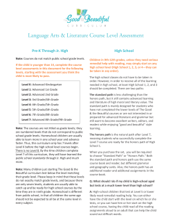 Course Level Assessment