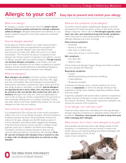 Allergic to your cat? - The Ohio State University College of