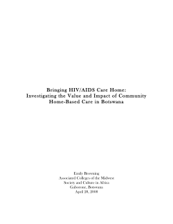 Bringing HIV/AIDS Care Home - DigitalCommons@Macalester
