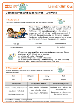 Comparatives and superlatives - Answers