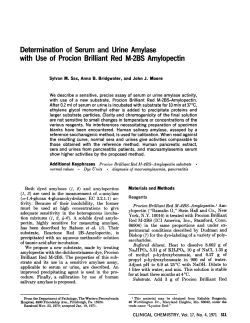 Determination of Serum and Urine Amylase with Use of Procion