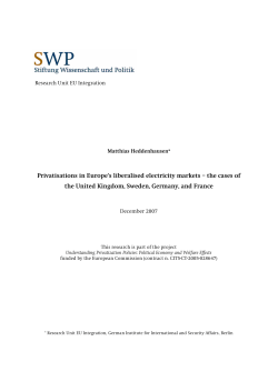 Privatisations in Europe`s liberalised electricity markets &ndash; the cases