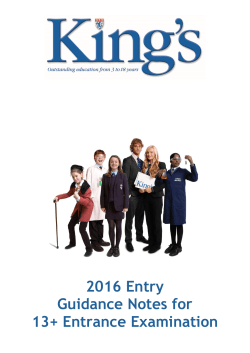 13+ Entrance Examination Guidelines