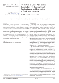 Production of Lactic Acid by Ion Substitution in 3