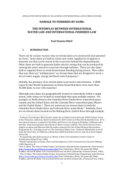 damage to fisheries by dams: the interplay between international