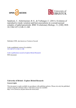 Evolution of reproductive mode variation and host associations i