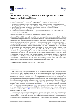 Deposition of PM2.5 Sulfate in the Spring on Urban Forests in