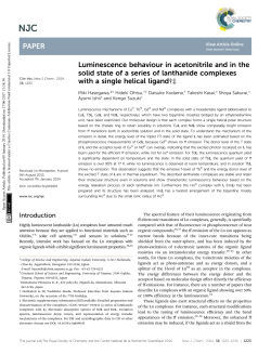 Luminescence behaviour in acetonitrile and in the