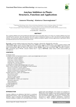 Amylase Inhibitors in Plants: Structures, Functions and Applications