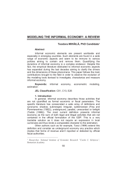 modeling the informal economy: a review