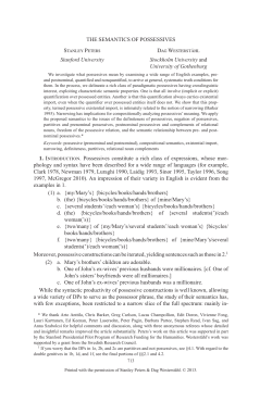 The semantics of possessives - Linguistic Society of America