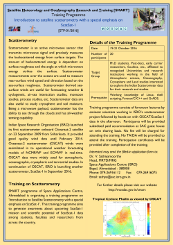 Training Programme Introduction to satellite scatterometry