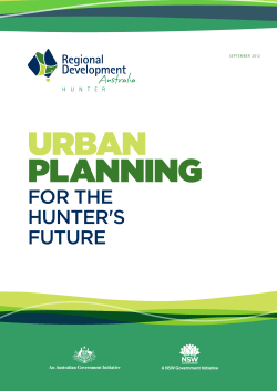 Urban planning for the Hunter Region