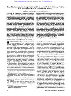 Role of Individual y-Carboxyglutamic Acid Residues