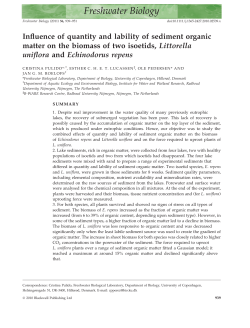 Influence of quantity and lability of sediment organic matter on the