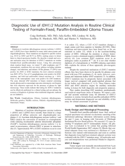 Diagnostic Use of IDH1/2 Mutation Analysis in Routine Clinical