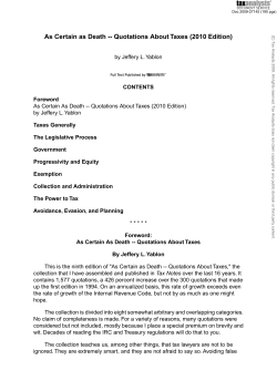 As Certain as Death -- Quotations About Taxes (2010