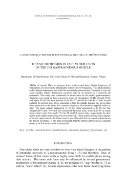 TETANIC DEPRESSION IN FAST MOTOR UNITS OF THE CAT
