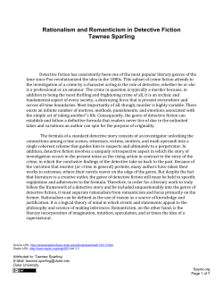 Rationalism and Romanticism in Detective Fiction Tawnee Sparling