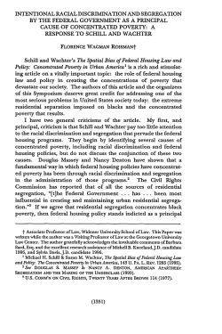 Intentional Racial Discrimination and Segregation by the Federal