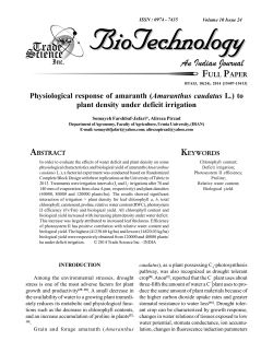 to plant density under deficit irrigation