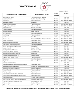 a contact list for the Gettysburg Campus