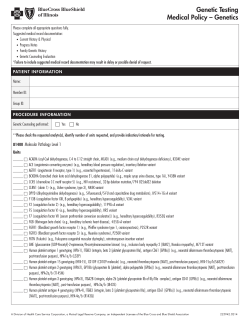 Genetic Testing Medical Policy &ndash; Genetics