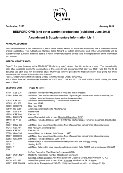 BEDFORD OWB (and other wartime production) (published June