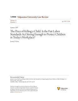 The Price of Killing a Child: Is the Fair Labor Standards Act Strong