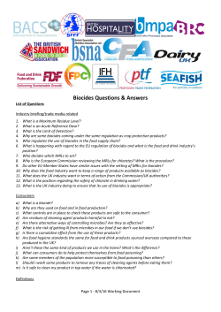 Biocides - regulations QandA - International Scientific Forum on