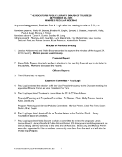 THE ROCKFORD PUBLIC LIBRARY BOARD OF TRUSTEES