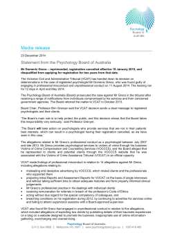 23 December 2014 - Psychology Board of Australia